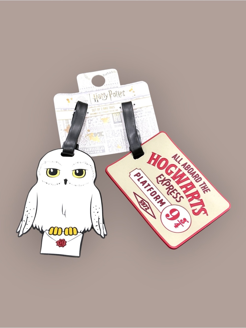 Warner Bros. White and Red Hedwig & Hogwarts Express Luggage Tag Set